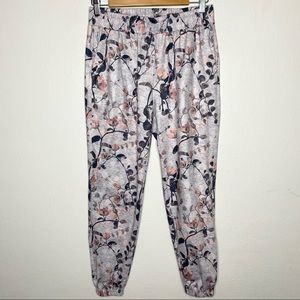 Rachel Zoe Gray and Pink Floral Jogger Pants